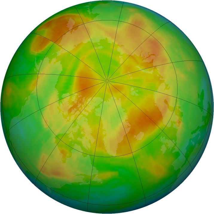 Arctic ozone map for 15 May 1997